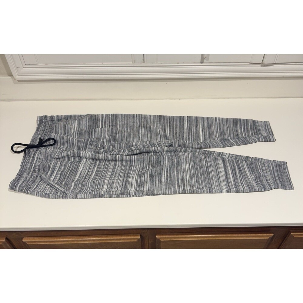Beverly Hills Polo Club‎ Gray Striped Jogger Pants Men M Drawstring Waist